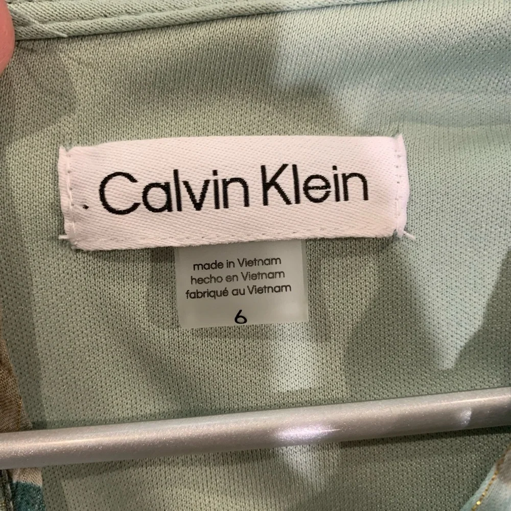 Calvin Klein Lurex Chiffon Floral Print Sleeveless Tiered Maxi Dress NWT - Picture 8 of 10